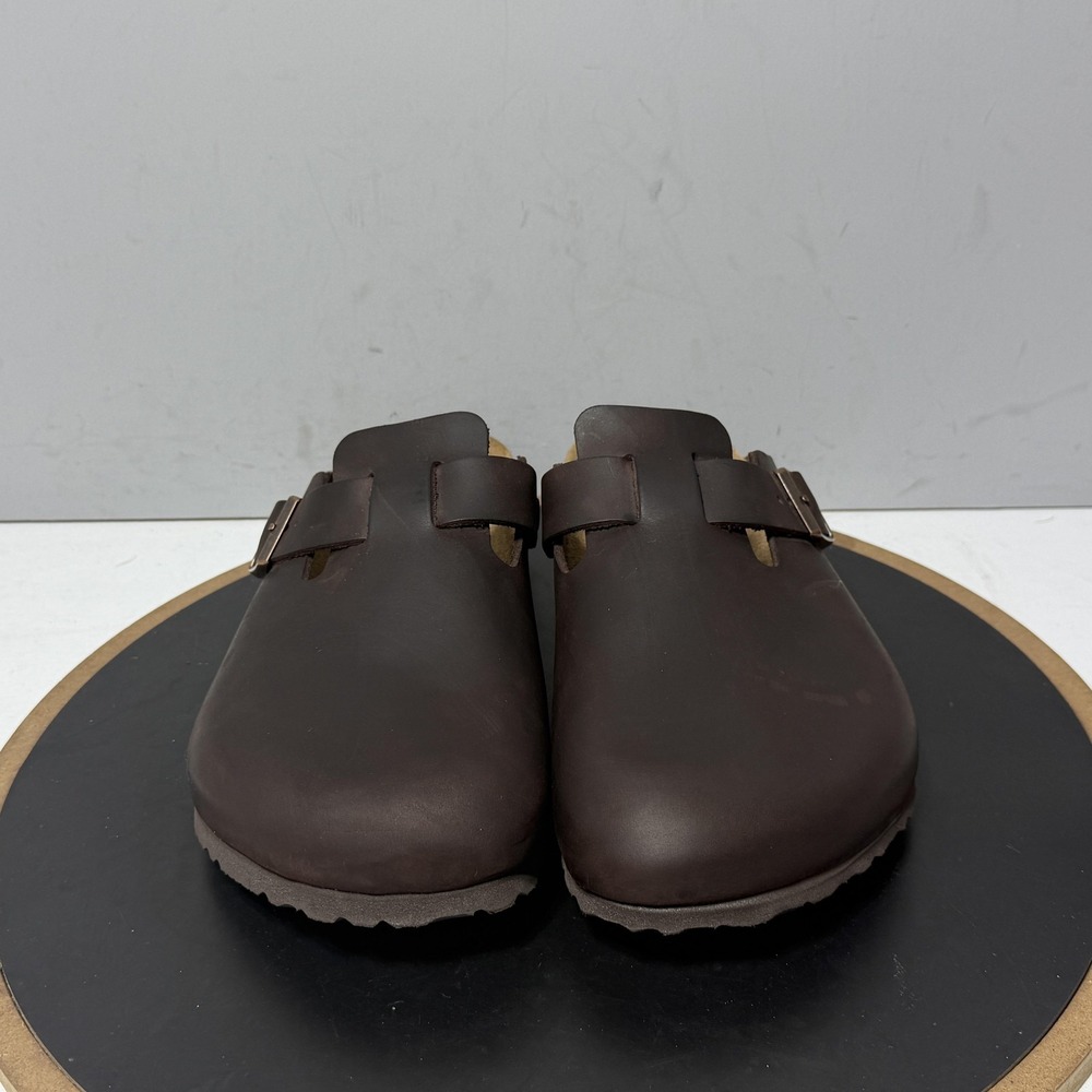 Birkenstock Boston Sandals Shoes Mens Size 11 Brown Leather Clogs Made Germany - Picture 3 of 12